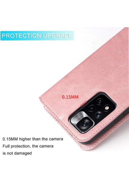 Xiaomi Redmi Note 11 Pro Plus 5g Basit Iş Pu Deri Manyetik Kapaklı Cüzdan Telefon Kılıfı Kart Tutuculu Koruma Kılıfı (Yurt Dışından) fırsatları