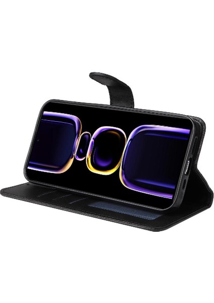 Xiaomi Poco F5 Pro Basit Iş Pu Deri Manyetik Kapaklı Cüzdan Telefon Kılıfı Kart Tutuculu Koruma Kılıfı (Yurt Dışından) fiyatları