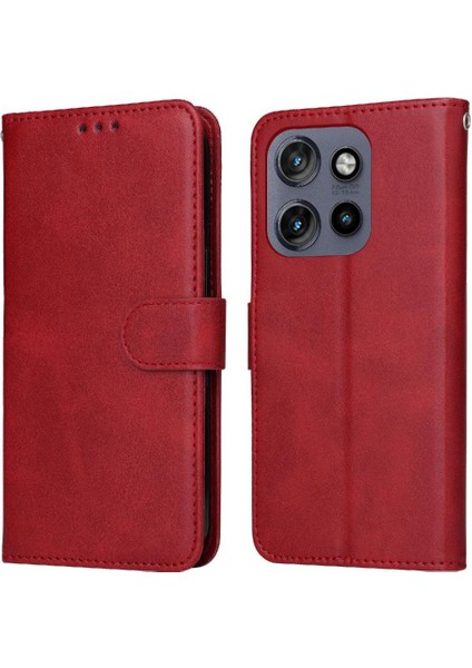 Motorola Moto Thinkphone 25 Basit Iş Pu Deri Manyetik Kapaklı Cüzdan Telefon Kılıfı Kart Tutuculu Koruma Kılıfı (Yurt Dışından)