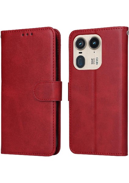 Motorola Edge 50 Ultra 5g Basit Iş Pu Deri Manyetik Kapaklı Cüzdan Telefon Kılıfı Kart Tutuculu Koruma Kılıfı (Yurt Dışından)