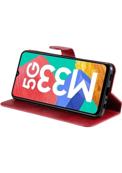 Samsung Galaxy M33 5g Basit Iş Pu Deri Manyetik Kapaklı Cüzdan Telefon Kılıfı Kart Tutuculu Koruma Kılıfı (Yurt Dışından) indirimleri