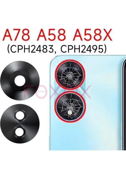 Oppo A78 A58 A58X 5g Kamera Lens Camı CPH2483 CPH2495 Için Arka Arka Kamera Cam Lens Değişimi Yapışkanlı Etiketle