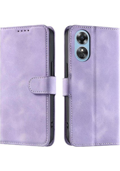 Oppo A78 4g Pu Deri Bilek Kayışı Kickstand Cüzdan Kartı Için Flip Case (Yurt Dışından)
