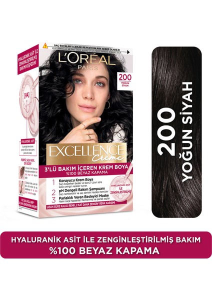 Loreal Excellence Creme Saç Boyası 200 Yoğun Siyah