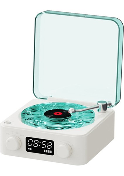 Yeni Retro Çalar Saat Plak Çalar Taşınabilir Subwoofer Beyaz (Yurt Dışından)