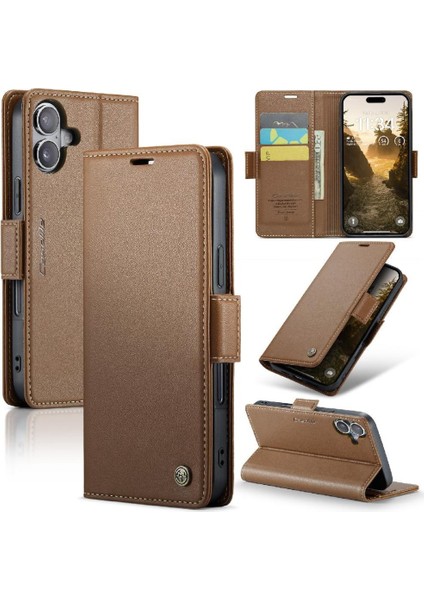 IPhone 16 Için Flip Case Artı Cüzdan Kılıf Darbeye Vaka Kickstand Anti (Yurt Dışından)