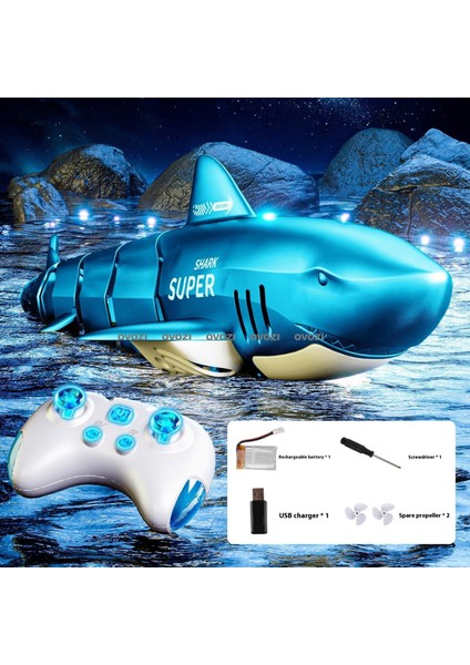 Ovozı Uzaktan Kumandalı Köpekbalığı Rc Balina Rc Balık Çocuk Su Oyuncakları (Yurt Dışından)
