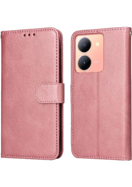 Vivo Y36 4g/5g Basit Iş Pu Deri Manyetik Kapaklı Cüzdan Telefon Kılıfı Kart Tutuculu Koruma Kılıfı (Yurt Dışından)