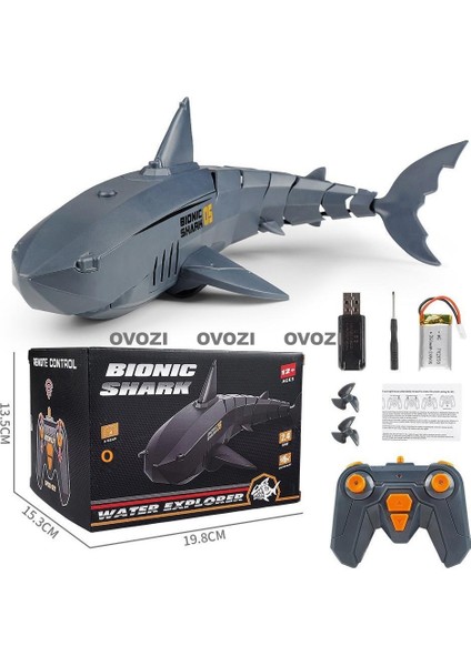 Ovozı Uzaktan Kumandalı Köpekbalığı Rc Balina Rc Balık Çocuk Su Oyuncakları (Yurt Dışından)