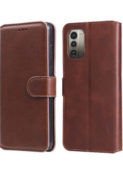 Nokia G11 Basit Iş Pu Deri Manyetik Kapaklı Cüzdan Telefon Kılıfı Kart Tutuculu Koruma Kılıfı (Yurt Dışından)