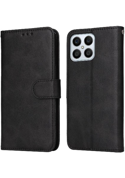 Honor X8B 5g Basit Iş Pu Deri Manyetik Kapaklı Cüzdan Telefon Kılıfı Kart Tutuculu Koruma Kılıfı (Yurt Dışından)