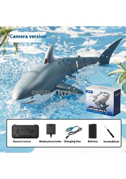 Ovozı Uzaktan Kumandalı Köpekbalığı Rc Balina Rc Balık Çocuk Su Oyuncakları (Yurt Dışından)