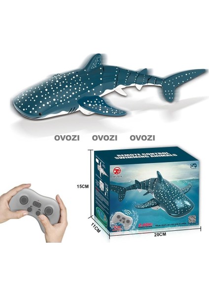 Ovozı Uzaktan Kumandalı Köpekbalığı Rc Balina Rc Balık Çocuk Su Oyuncakları (Yurt Dışından)