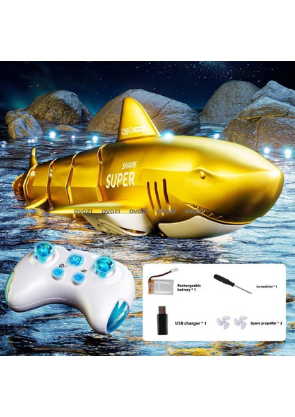 Ovozı Uzaktan Kumandalı Köpekbalığı Rc Balina Rc Balık Çocuk Su Oyuncakları (Yurt Dışından)