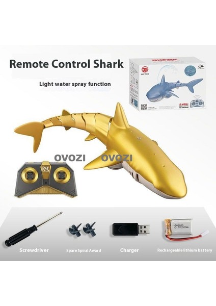 Ovozı Uzaktan Kumandalı Köpekbalığı Rc Balina Rc Balık Çocuk Su Oyuncakları (Yurt Dışından)