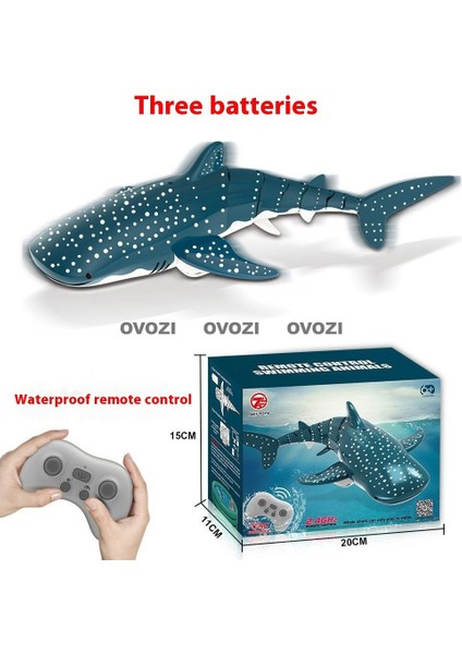 Ovozı Uzaktan Kumandalı Köpekbalığı Rc Balina Rc Balık Çocuk Su Oyuncakları (Yurt Dışından)