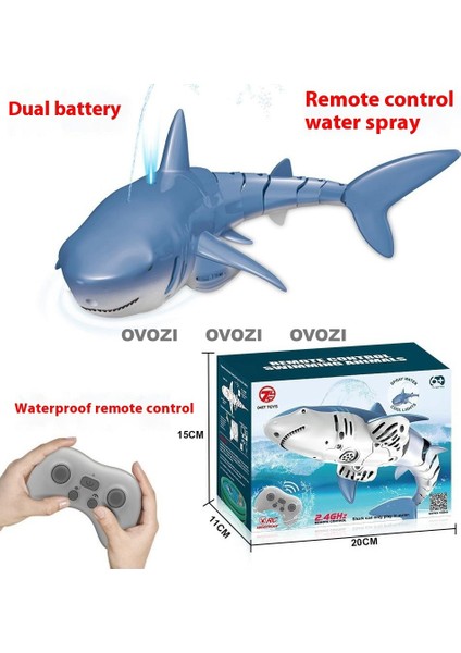 Ovozı Uzaktan Kumandalı Köpekbalığı Rc Balina Rc Balık Çocuk Su Oyuncakları (Yurt Dışından)
