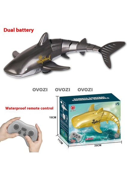 Ovozı Uzaktan Kumandalı Köpekbalığı Rc Balina Rc Balık Çocuk Su Oyuncakları (Yurt Dışından)
