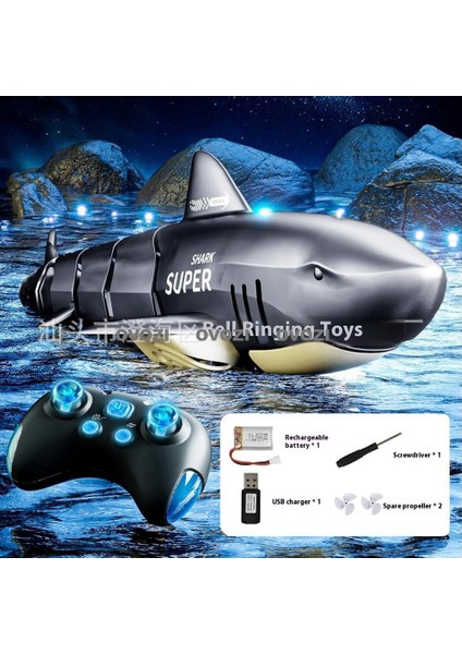 Ovozı Uzaktan Kumandalı Köpekbalığı Rc Balina Rc Balık Çocuk Su Oyuncakları (Yurt Dışından)