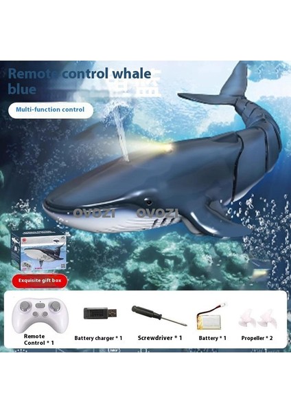 Ovozı Uzaktan Kumandalı Köpekbalığı Rc Balina Rc Balık Çocuk Su Oyuncakları (Yurt Dışından)