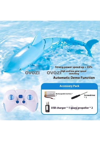 Ovozı Uzaktan Kumandalı Köpekbalığı Rc Balina Rc Balık Çocuk Su Oyuncakları (Yurt Dışından)