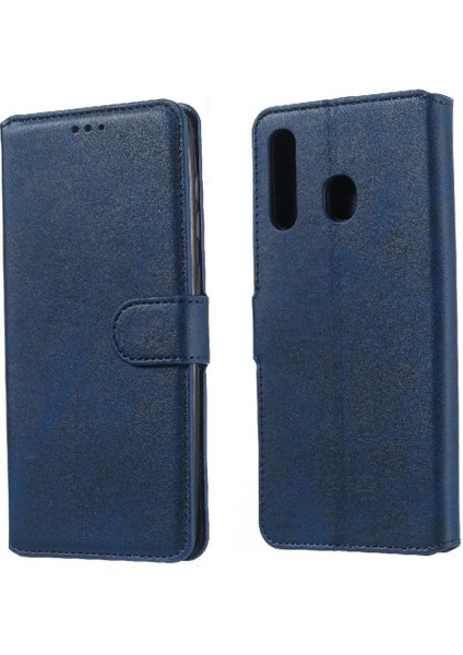 Samsung Galaxy A20/A30 Basit Iş Pu Deri Manyetik Kapaklı Cüzdan Telefon Kılıfı Kart Tutuculu Koruma Kılıfı (Yurt Dışından)