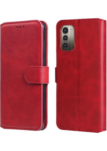 Nokia G21 Basit Iş Pu Deri Manyetik Kapaklı Cüzdan Telefon Kılıfı Kart Tutuculu Koruma Kılıfı (Yurt Dışından)