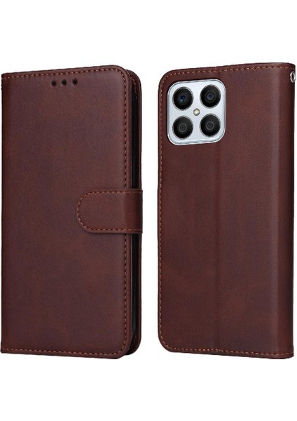 Honor X6 4g Basit Iş Pu Deri Manyetik Kapaklı Cüzdan Telefon Kılıfı Kart Tutuculu Koruma Kılıfı (Yurt Dışından)