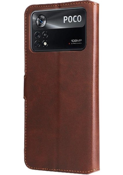 Xiaomi Poco X4 Pro 5g Basit Iş Pu Deri Manyetik Kapaklı Cüzdan Telefon Kılıfı Kart Tutuculu Koruma Kılıfı (Yurt Dışından) modelleri