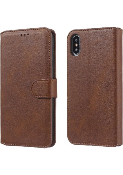 iPhone Xs Max Basit Iş Pu Deri Manyetik Kapaklı Cüzdan Telefon Kılıfı Kart Tutuculu Koruma Kılıfı (Yurt Dışından) fiyatları