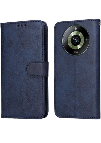 Realme 11 Pro Plus Basit Iş Pu Deri Manyetik Kapaklı Cüzdan Telefon Kılıfı Kart Tutuculu Koruma Kılıfı (Yurt Dışından)
