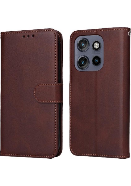 Motorola Edge 50 Neo 5g Basit Iş Pu Deri Manyetik Kapaklı Cüzdan Telefon Kılıfı Kart Tutuculu Koruma Kılıfı (Yurt Dışından)