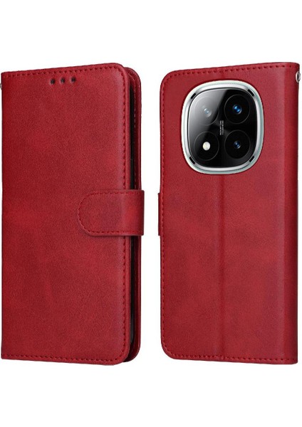 Xiaomi Redmi Note 14 Pro 5g Basit Iş Pu Deri Manyetik Kapaklı Cüzdan Telefon Kılıfı Kart Tutuculu Koruma Kılıfı (Yurt Dışından)
