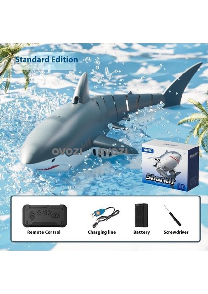 Ovozı Uzaktan Kumandalı Köpekbalığı Rc Balina Rc Balık Çocuk Su Oyuncakları (Yurt Dışından)