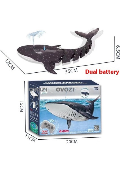 Ovozı Uzaktan Kumandalı Köpekbalığı Rc Balina Rc Balık Çocuk Su Oyuncakları (Yurt Dışından)