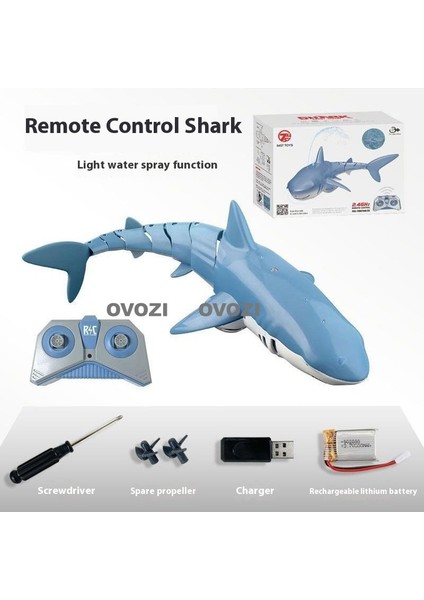 Ovozı Uzaktan Kumandalı Köpekbalığı Rc Balina Rc Balık Çocuk Su Oyuncakları (Yurt Dışından)