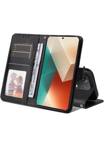 Xiaomi Redmi Note 13 5g Basit Iş Pu Deri Manyetik Kapaklı Cüzdan Telefon Kılıfı Kart Tutuculu Koruma Kılıfı (Yurt Dışından) indirimleri