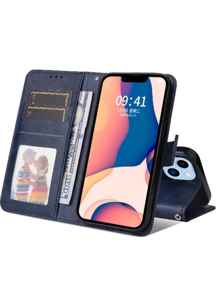 iPhone 14 Plus Basit Iş Pu Deri Manyetik Kapaklı Cüzdan Telefon Kılıfı Kart Tutuculu Koruma Kılıfı (Yurt Dışından) indirimleri