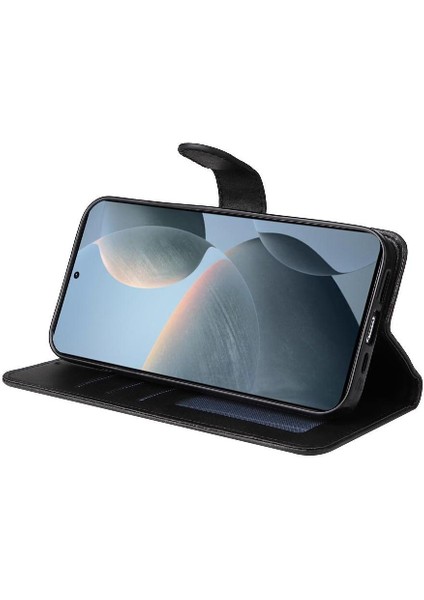 Xiaomi Poco F6 Pro Basit Iş Pu Deri Manyetik Kapaklı Cüzdan Telefon Kılıfı Kart Tutuculu Koruma Kılıfı (Yurt Dışından) fiyatları