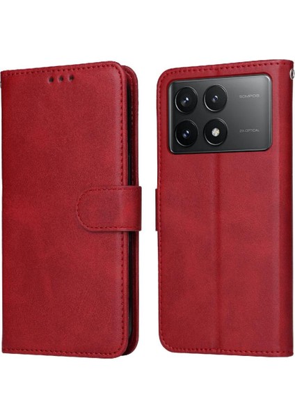 Xiaomi Poco F6 Pro Basit Iş Pu Deri Manyetik Kapaklı Cüzdan Telefon Kılıfı Kart Tutuculu Koruma Kılıfı (Yurt Dışından)