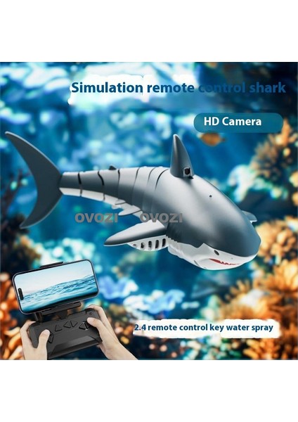 Ovozı Uzaktan Kumandalı Köpekbalığı Rc Balina Rc Balık Çocuk Su Oyuncakları (Yurt Dışından)