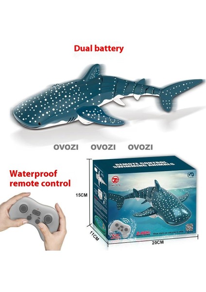 Ovozı Uzaktan Kumandalı Köpekbalığı Rc Balina Rc Balık Çocuk Su Oyuncakları (Yurt Dışından)