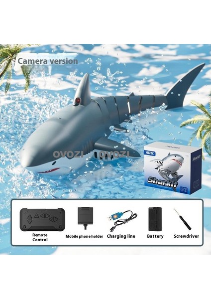 Ovozı Uzaktan Kumandalı Köpekbalığı Rc Balina Rc Balık Çocuk Su Oyuncakları (Yurt Dışından)
