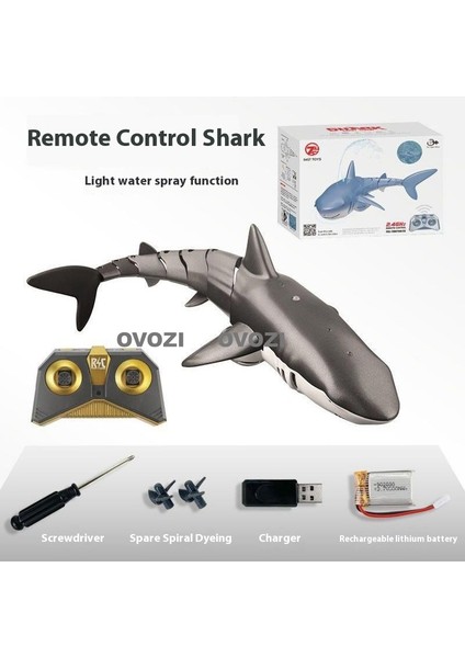 Ovozı Uzaktan Kumandalı Köpekbalığı Rc Balina Rc Balık Çocuk Su Oyuncakları (Yurt Dışından)
