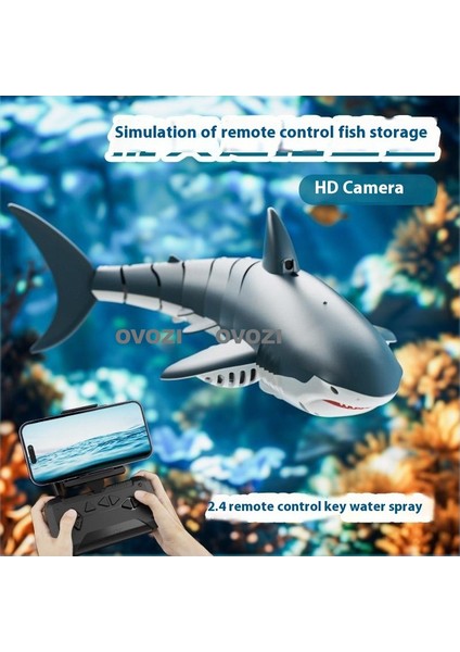 Ovozı Uzaktan Kumandalı Köpekbalığı Rc Balina Rc Balık Çocuk Su Oyuncakları (Yurt Dışından)