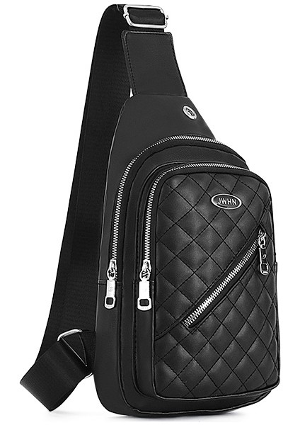 Omuz Göğüs Çantası Erkek Modelleri Crossbody Büyük Kapasiteli Moda Kadın Su Geçirmez Pu Doku Cep Telefonu Crossbody Çanta (Yurt Dışından)