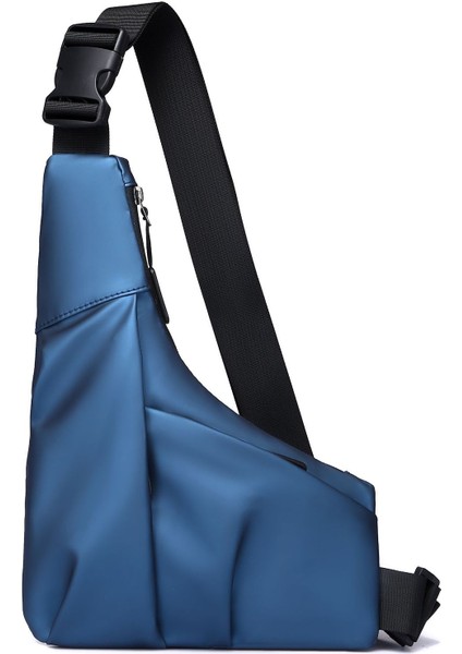Hırsızlığa Karşı Yapışkan Tabanca Çantası Üçgen Çanta Günlük Deri Membran Erkek Çantası Sol ve Sağ Crossbody Günlük Göğüs Çantası (Yurt Dışından)