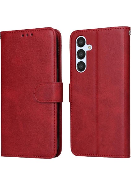 Samsung Galaxy A54 5g Basit Iş Pu Deri Manyetik Kapaklı Cüzdan Telefon Kılıfı Kart Tutuculu Koruma Kılıfı (Yurt Dışından)