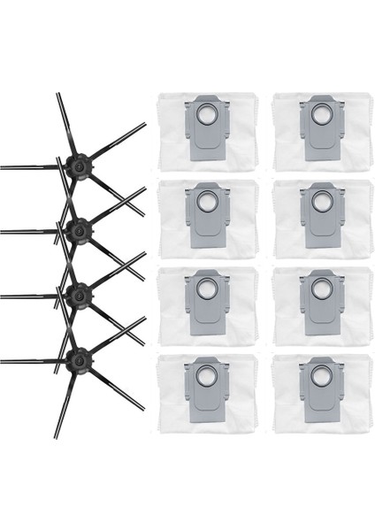 Yan Fırça Toz Torbası Yedek Aksesuarlar Xiaomi Roborock S7 Maxv Ultra Q5+ Q7+ Q7 Max+ T8 Robotlu Süpürge (Yurt Dışından)