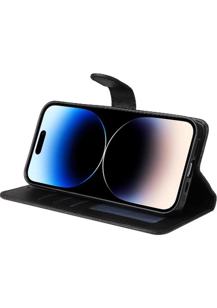 iPhone 15 Pro Max Basit Iş Pu Deri Manyetik Kapaklı Cüzdan Telefon Kılıfı Kart Tutuculu Koruma Kılıfı (Yurt Dışından) fırsatları